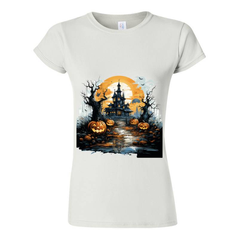 Halloween Castle Pumpkin Lantern T-Shirt