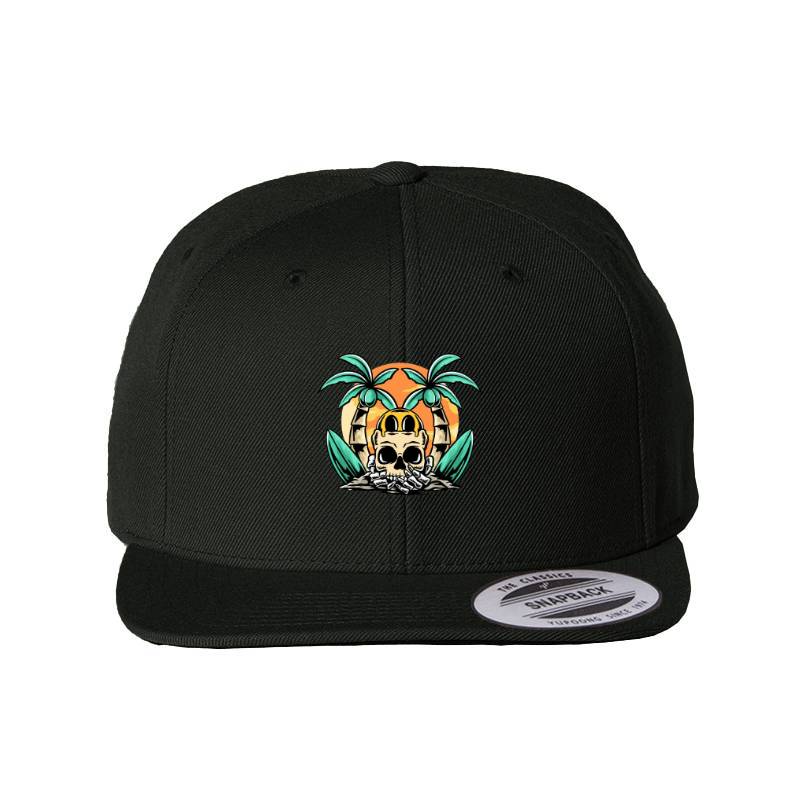 Palm and Skull Snapback Cap
