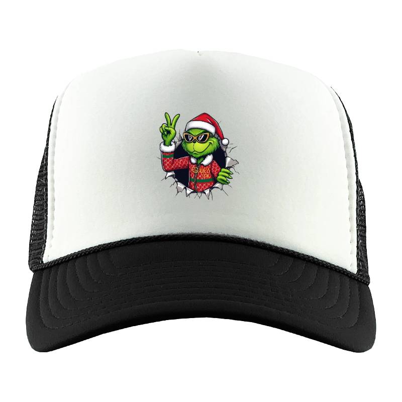 Grinch Peace Trucker Hat