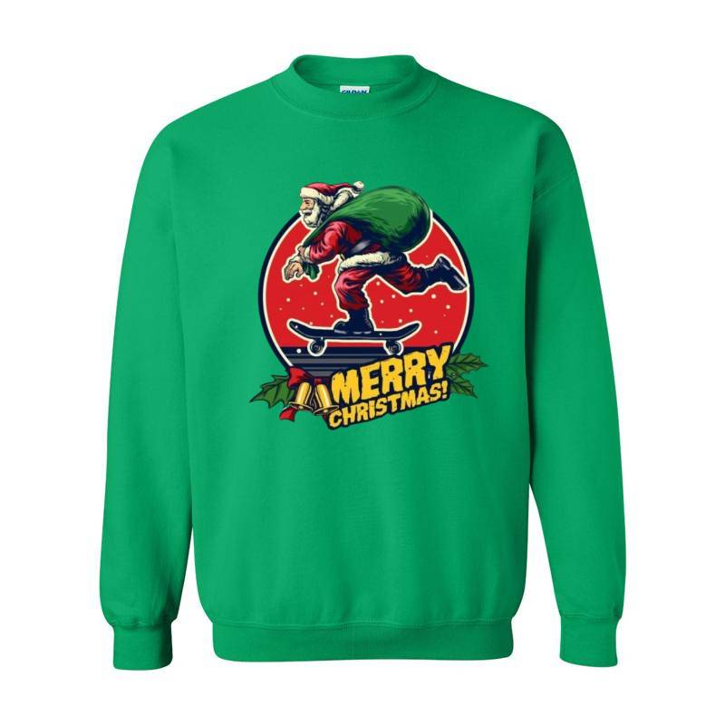 Skate Santa Claus Crewneck Sweatshirt 