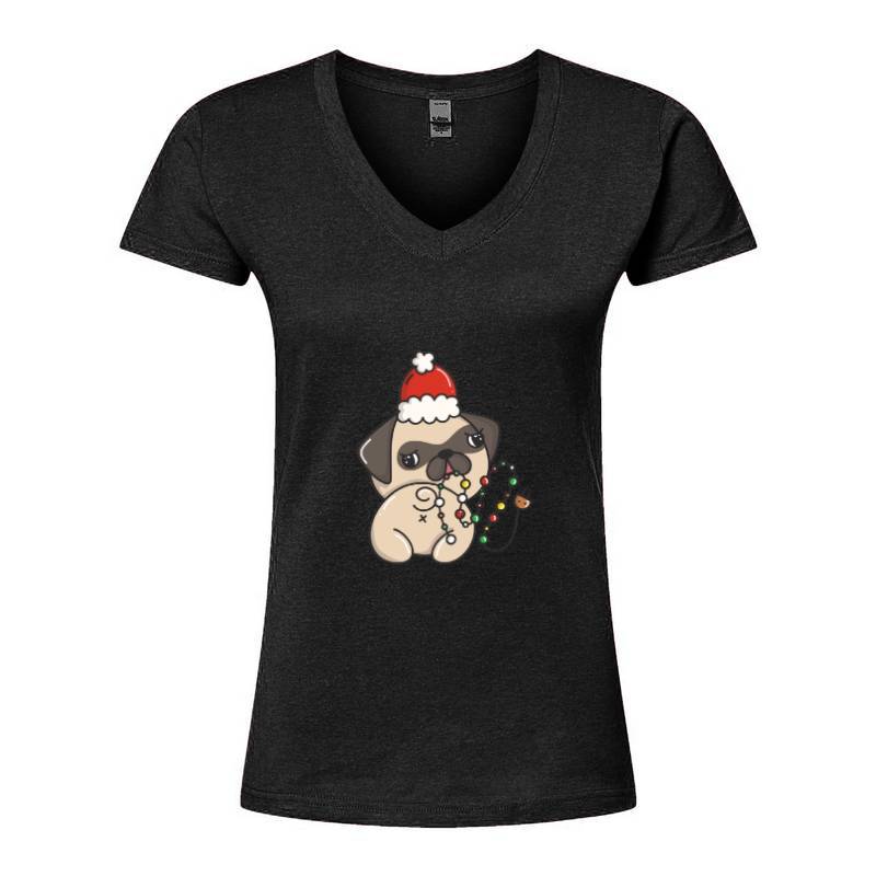 Cristmas dog V-Neck T-Shirt
