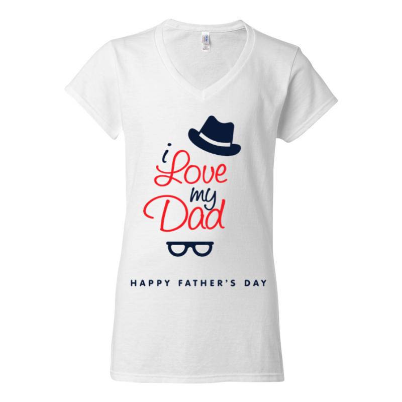 I Love My Dad V-Neck T-Shirt