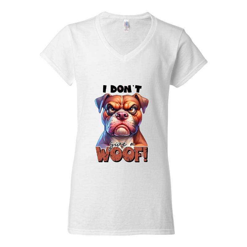 I Don't Give A Woof V-Neck T-Shirt