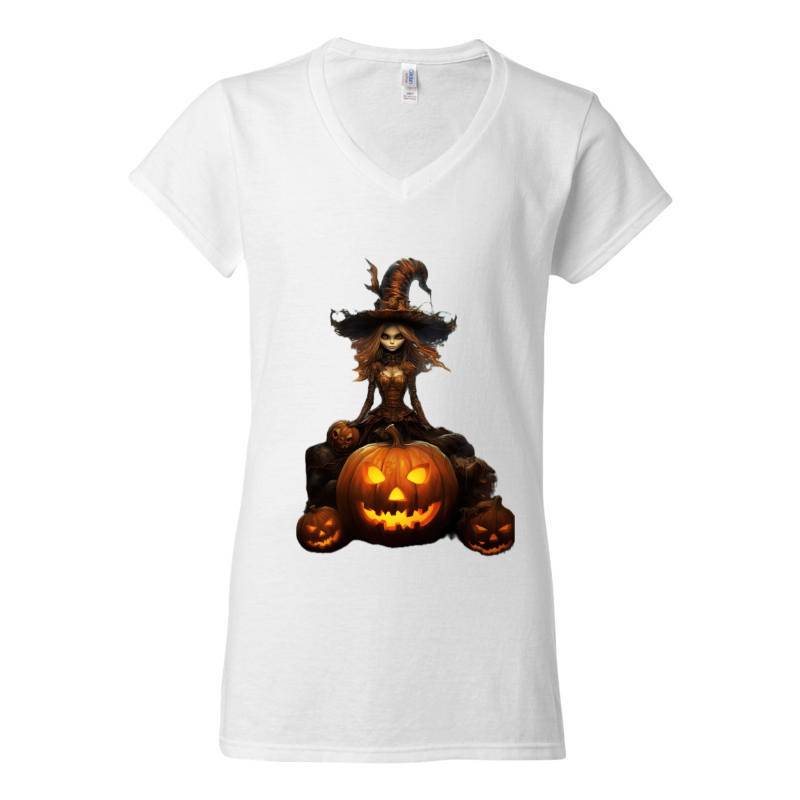 Hallowen Girl V-Neck T-Shirt