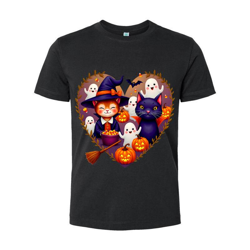 Funny Cat Halloween Doodles Heart Costume Tank Top T-Shirt 