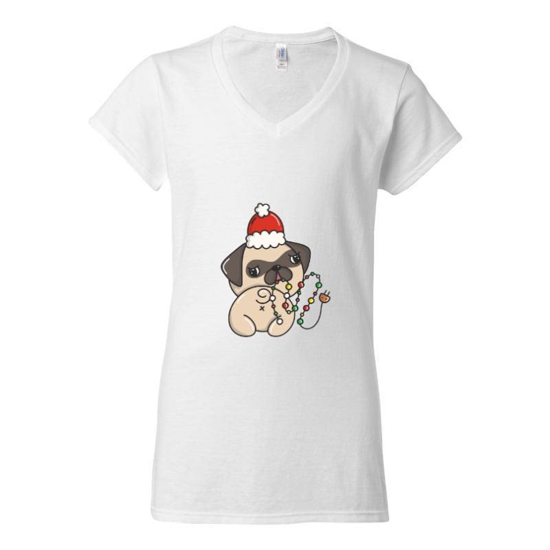 Cristmas dog V-Neck T-Shirt