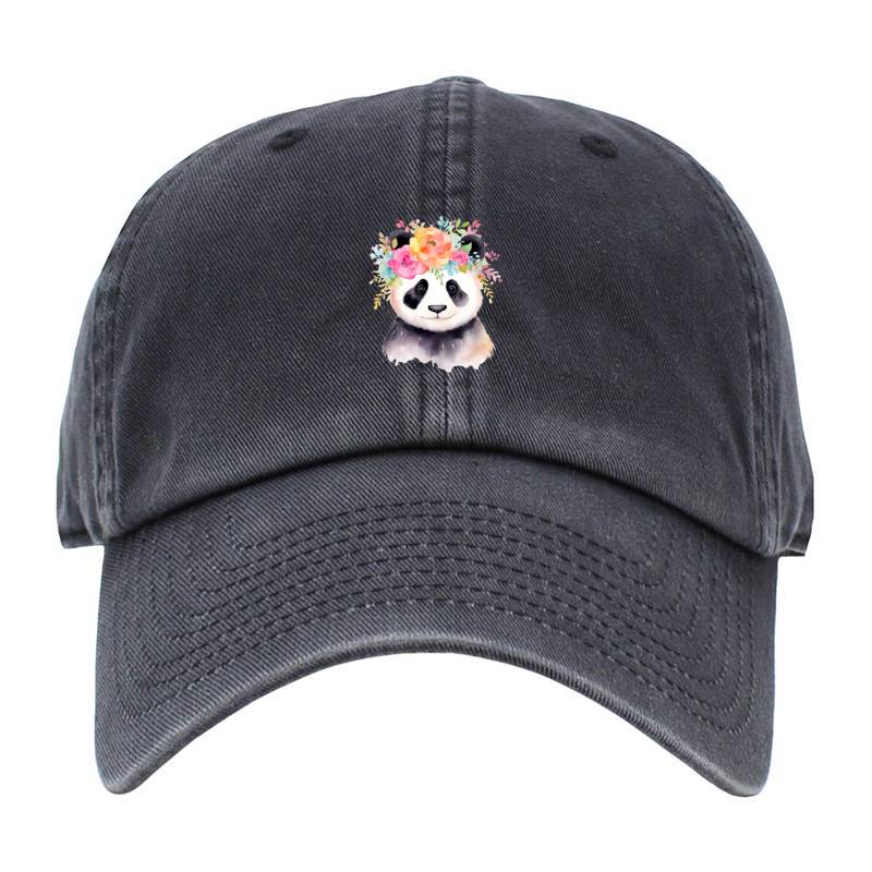 Panda with flowers Baseball Cap