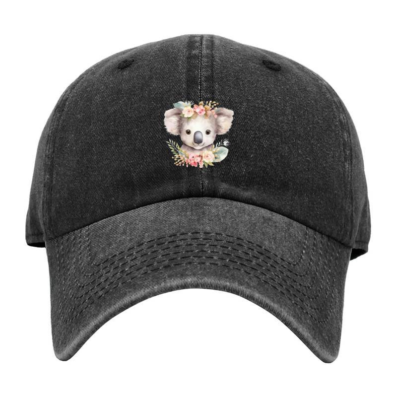 Koala with flower Baseball Cap