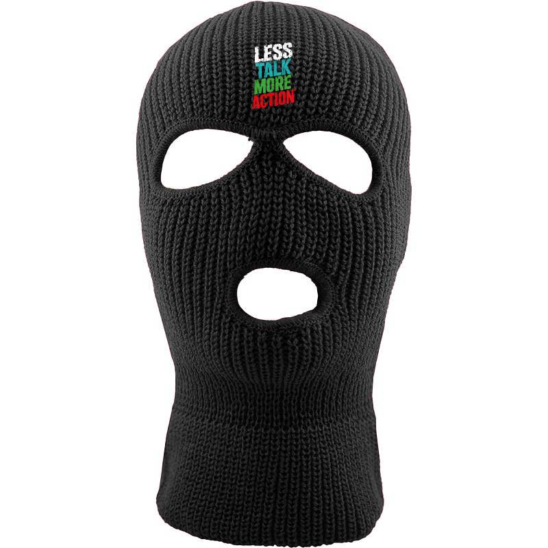 Less Talk More Action Three hole mask