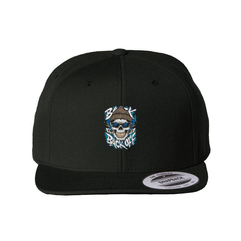 Back off Skull Snapback Cap