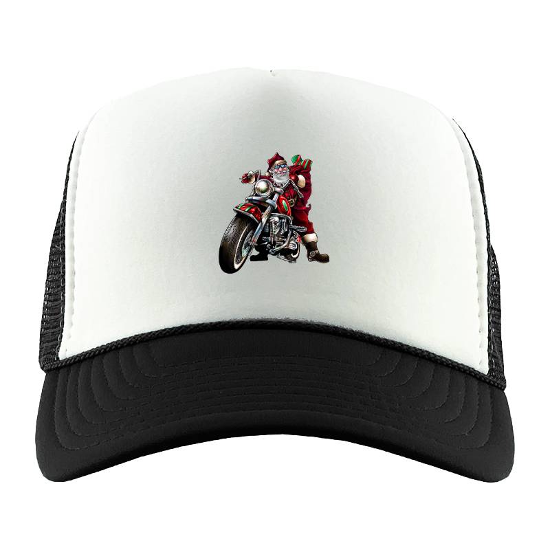 Motorcycle Santa Claus Trucker Hat