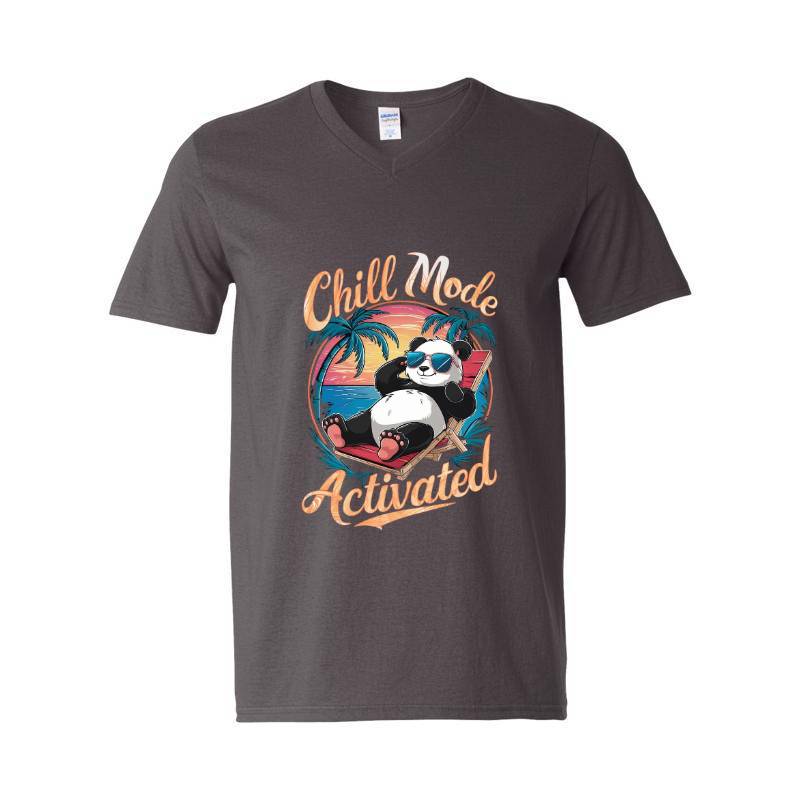 Chill Mode Panda V-Neck T-Shirt