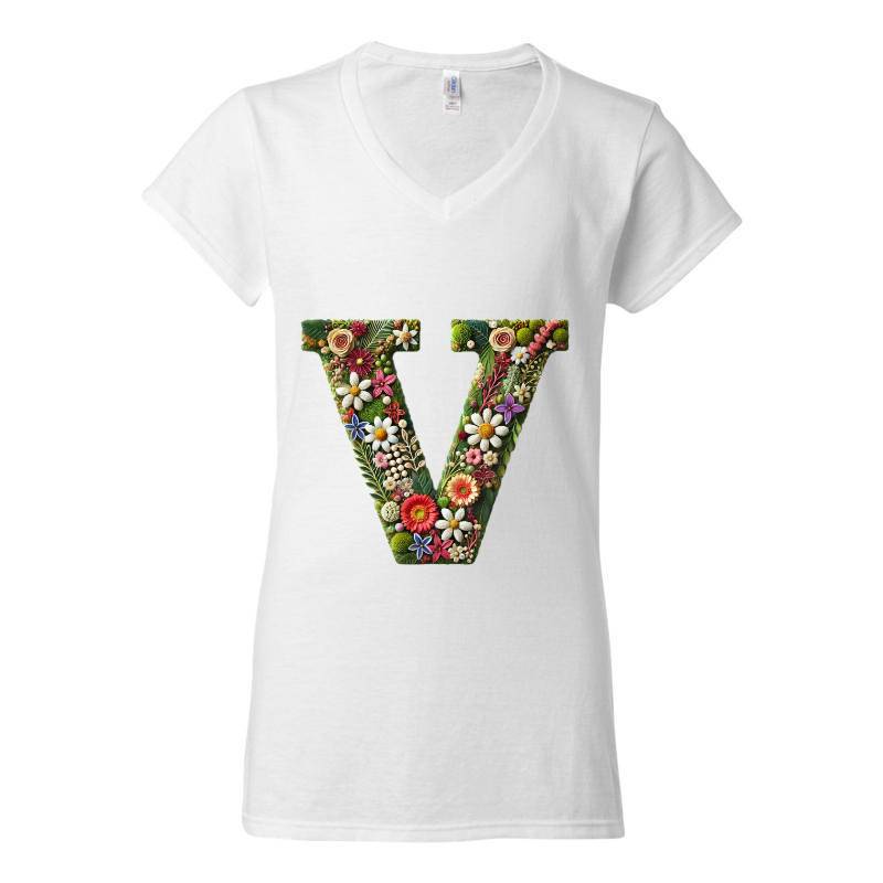 Letter V V-Neck T-Shirt