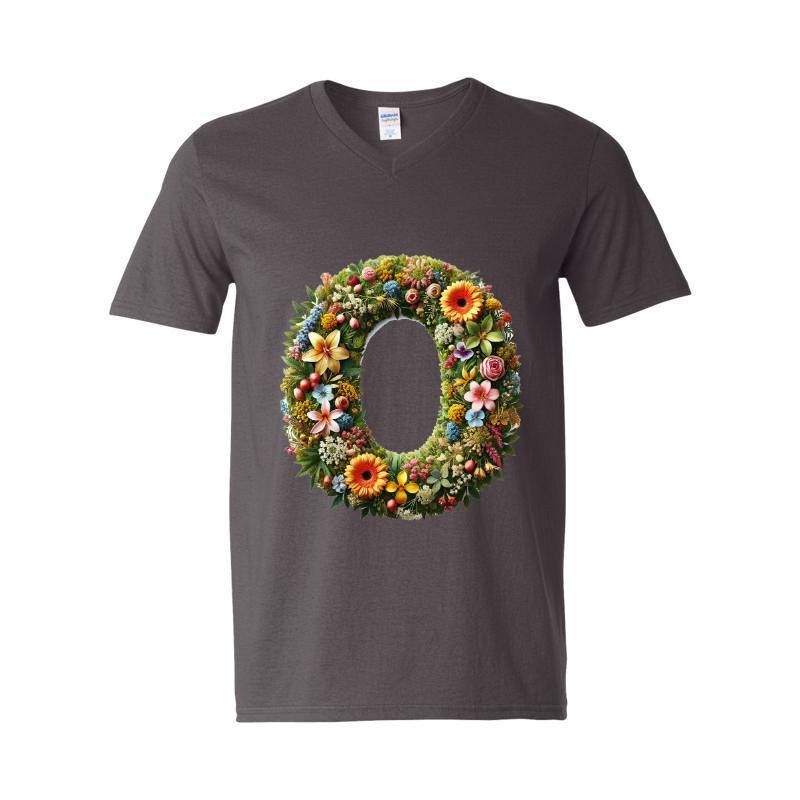 Letter O V-Neck T-Shirt