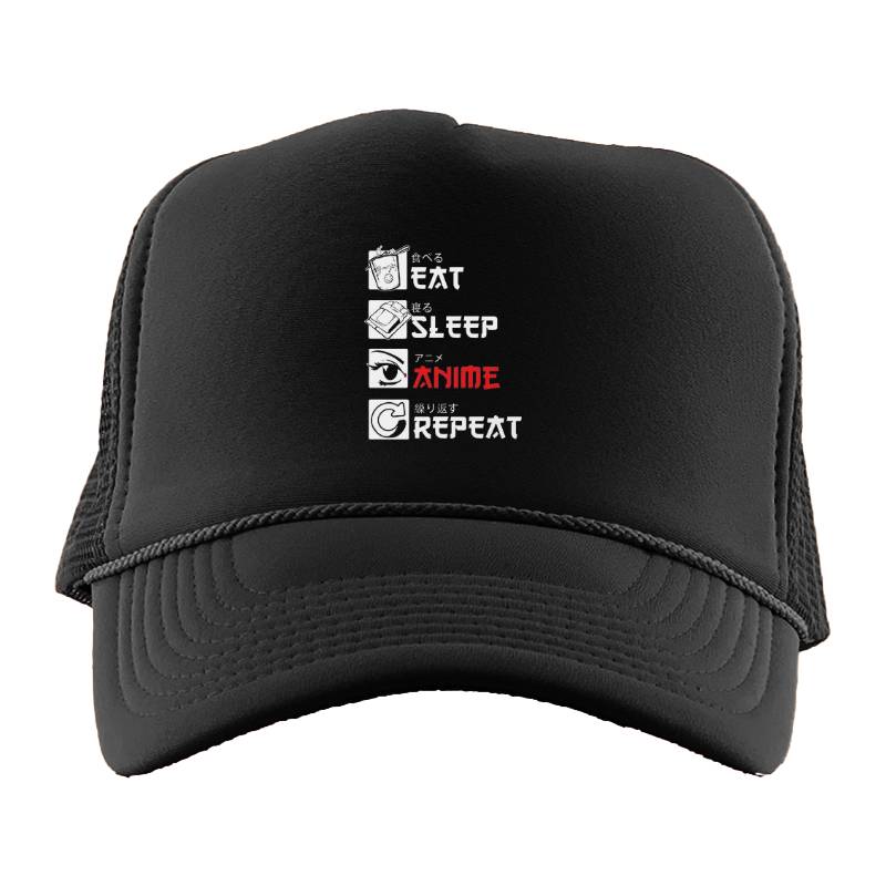 Eat Sleep Anime Repeat Trucker Hat