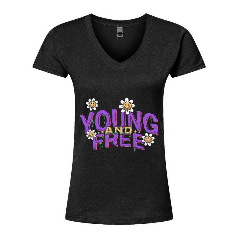 Young And Free V-Neck T-Shirt