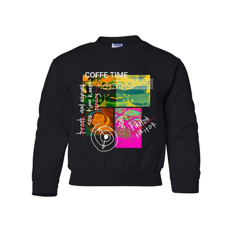Coffe Time Youth Crewneck Sweatshirt 