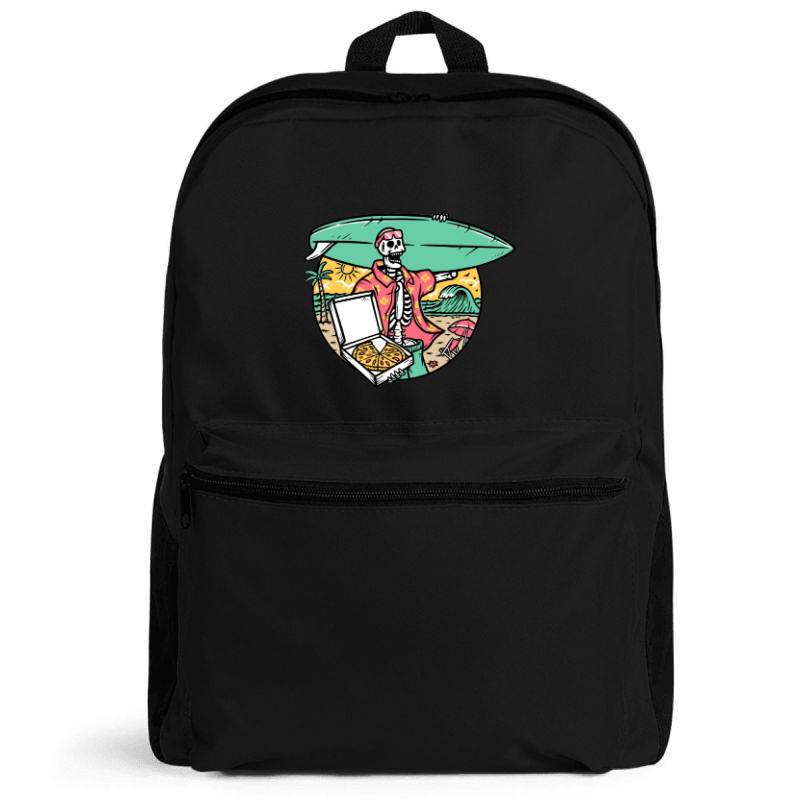 Surfer Skull and Pizza Backpack
