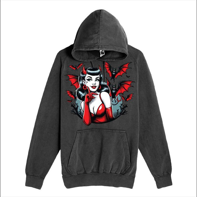 Devil Bats Ladies Fitted Hoodie