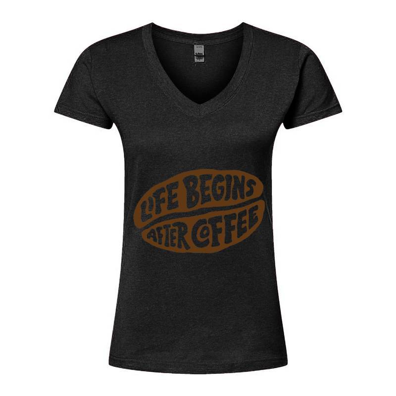 Life Begins After Coffee V-Neck T-Shirt