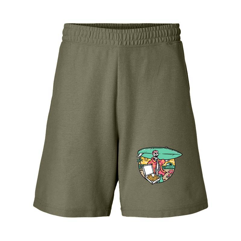 Surfer Skull and Pizza Short
