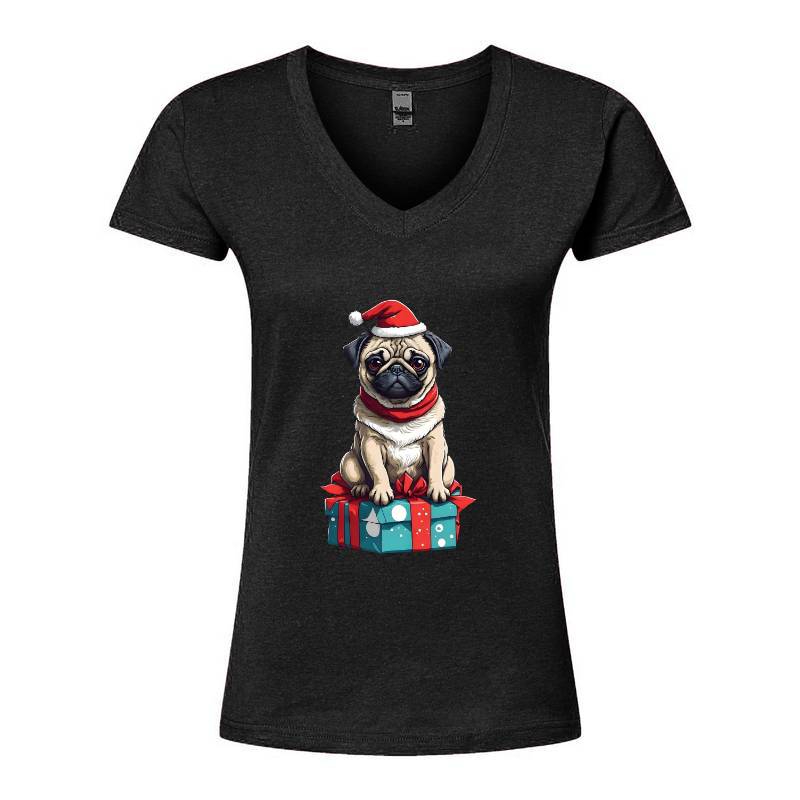 Christmas Dog V-Neck T-Shirt