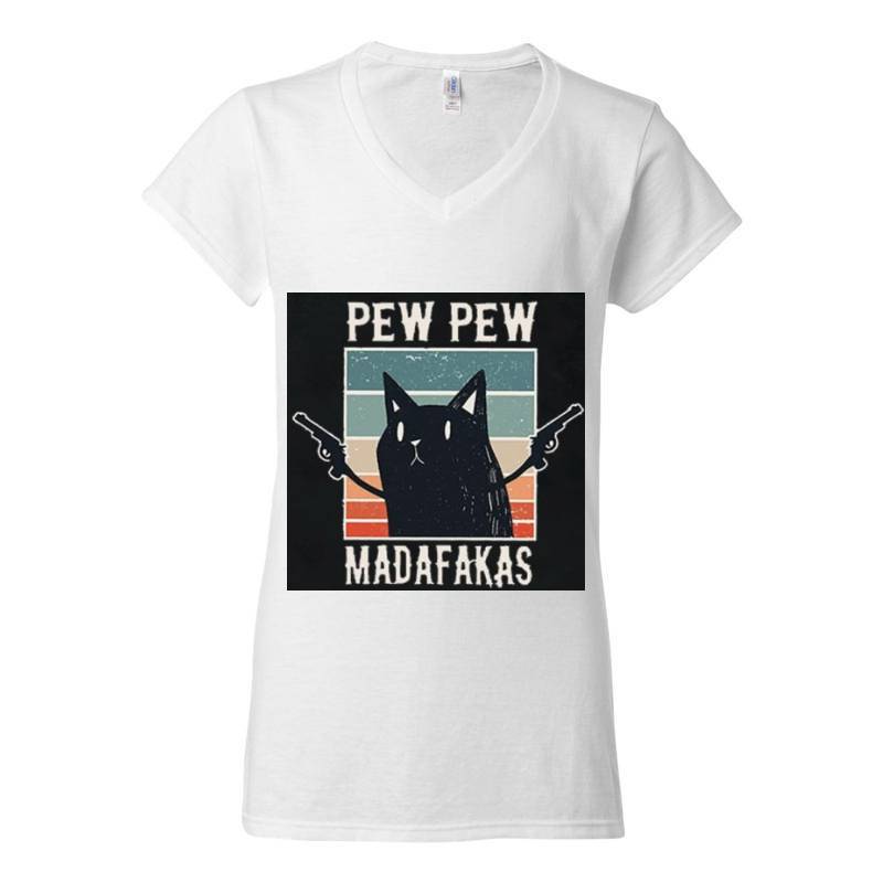 Gangster Cat V-Neck T-Shirt
