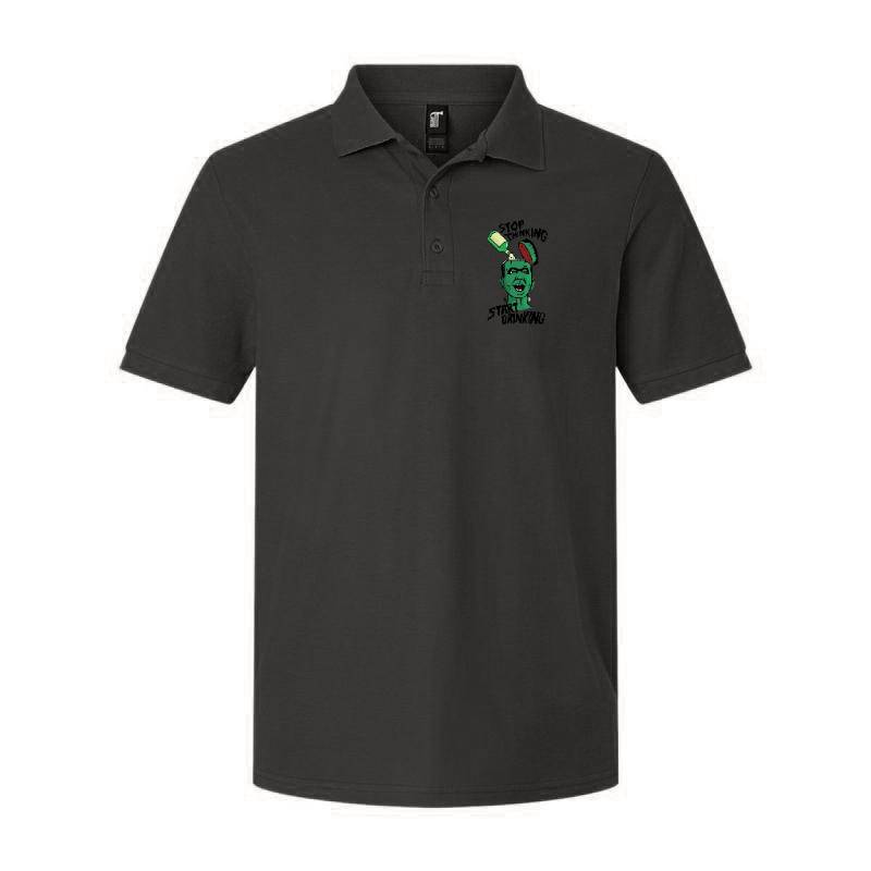 Stop Thinking Start Drinking Polo T-Shirt