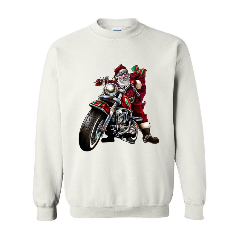 Motorcycle Santa Claus Crewneck Sweatshirt 