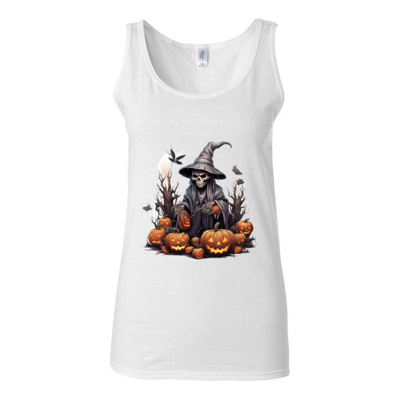 Halloween Party Scary Pumpkin Tank Top T-Shirt