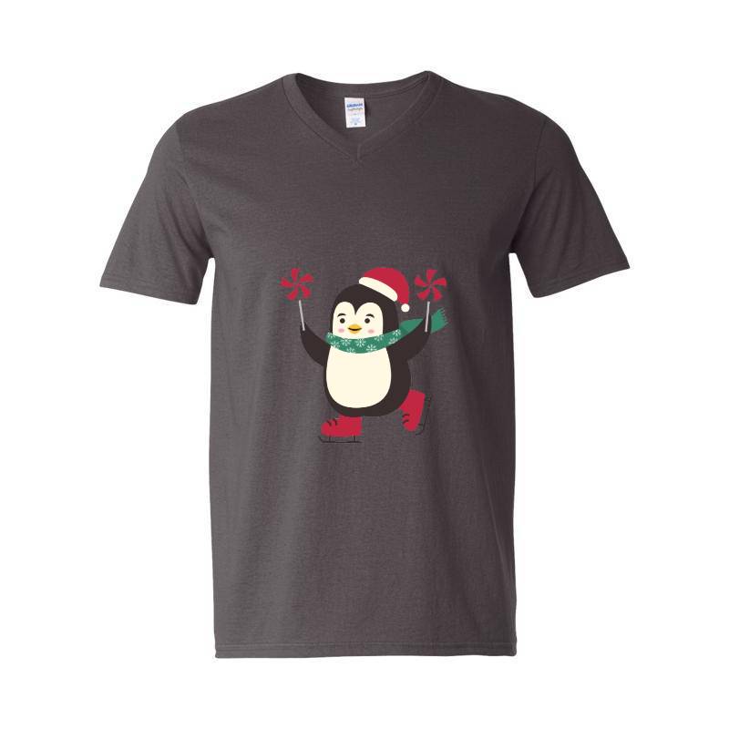 Cristmas penguin V-Neck T-Shirt