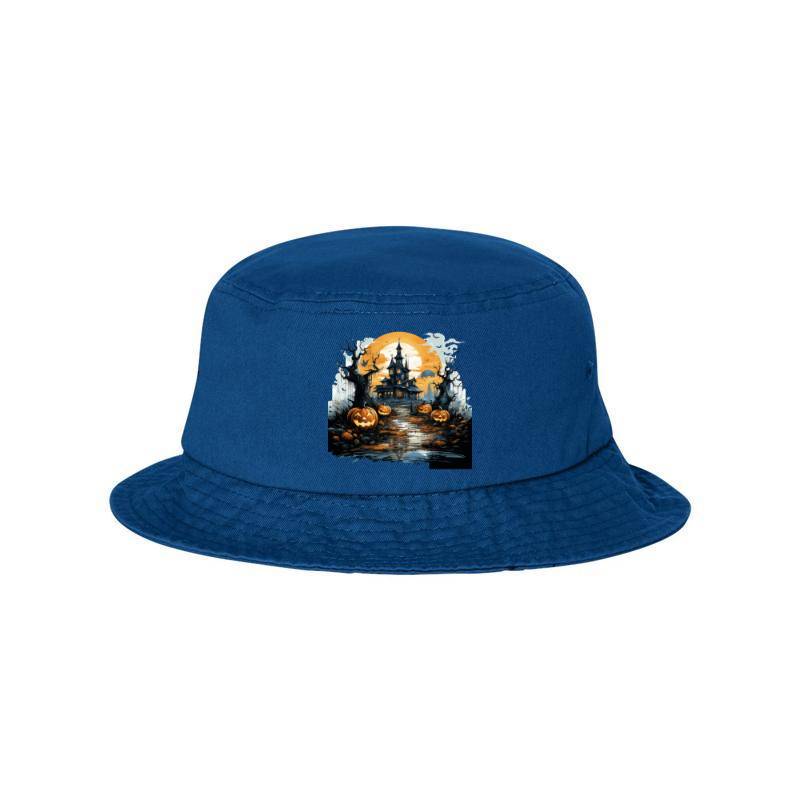 Halloween Castle Pumpkin Lantern Bucket Hat