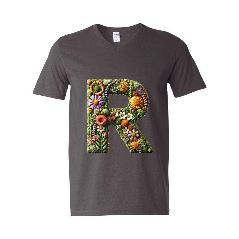 Letter R V-Neck T-Shirt