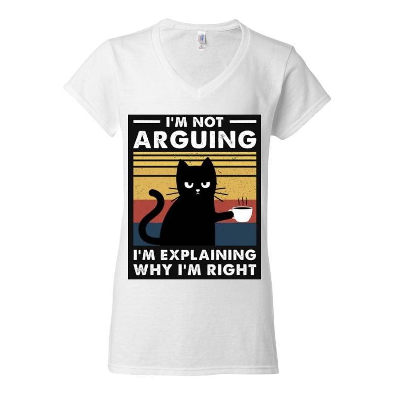 Wise Cat V-Neck T-Shirt