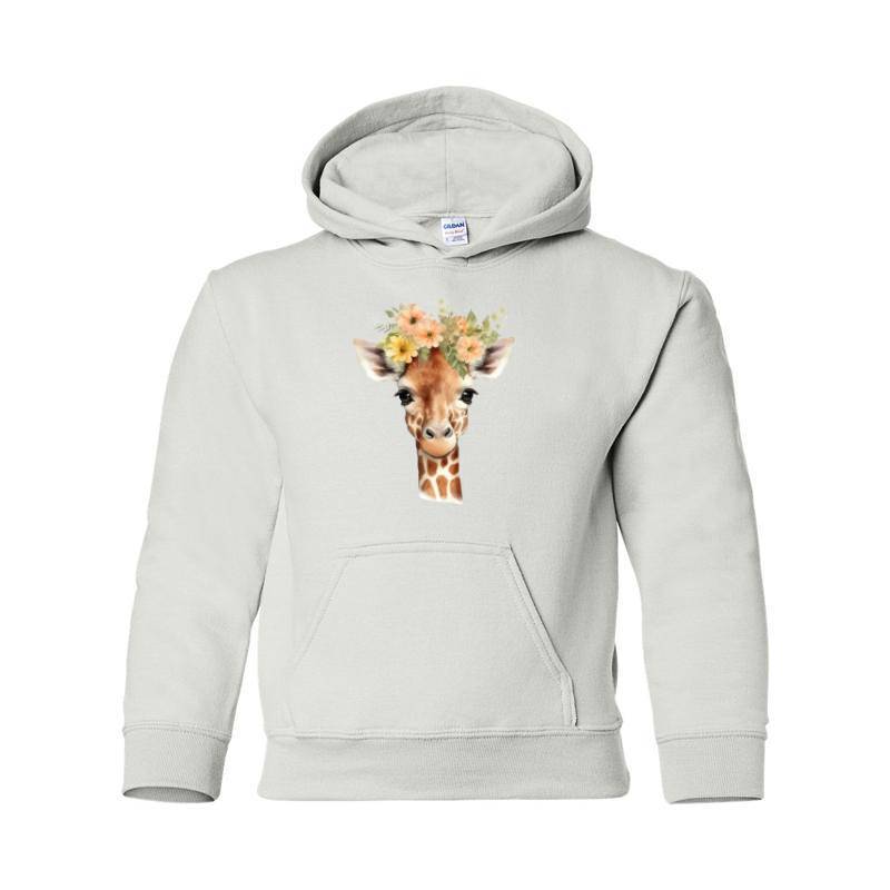 Giraffe with flower Hooded Sweatshirt
