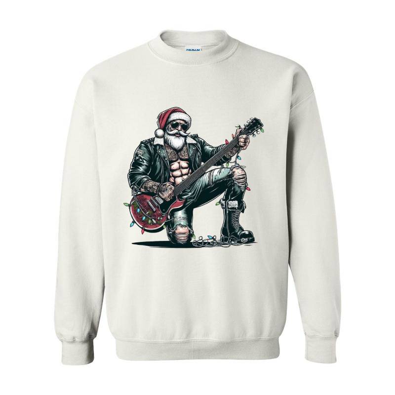 Guitar Santa Claus Crewneck Sweatshirt 