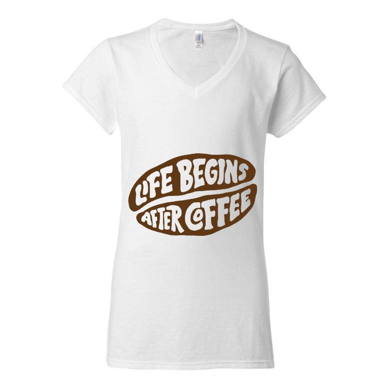Life Begins After Coffee V-Neck T-Shirt
