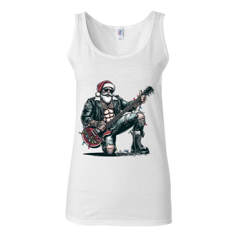 Guitar Santa Claus Tank Top T-Shirt