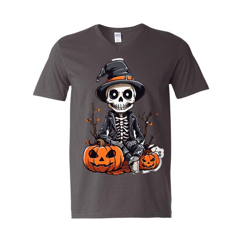 Skeleton Halloween V-Neck T-Shirt