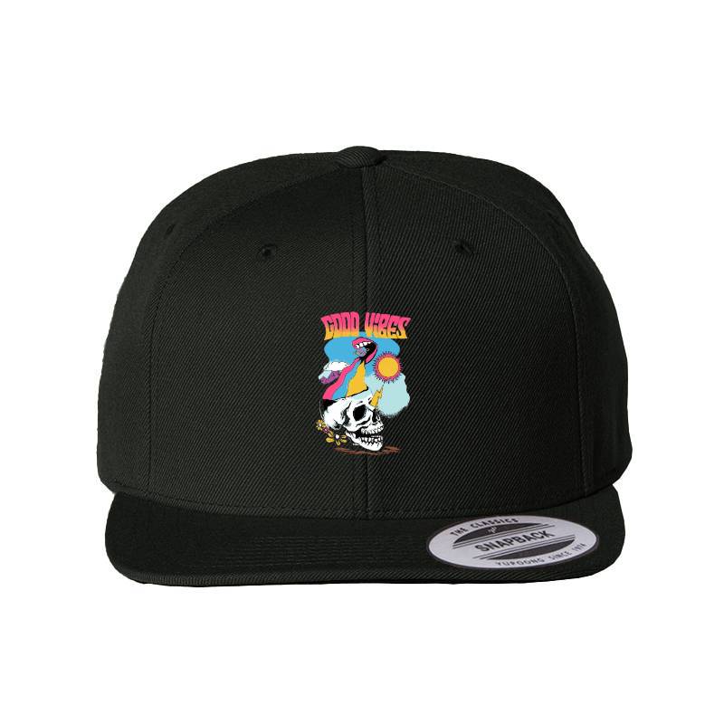 Good Vibes Skull Snapback Cap