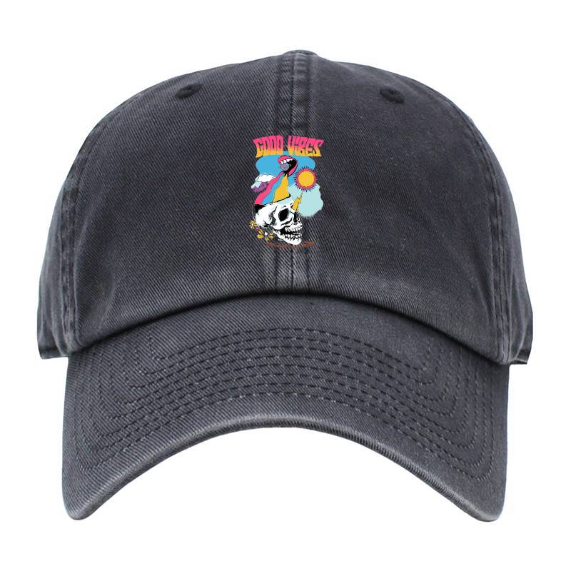 Good Vibes Skull Baseball Cap