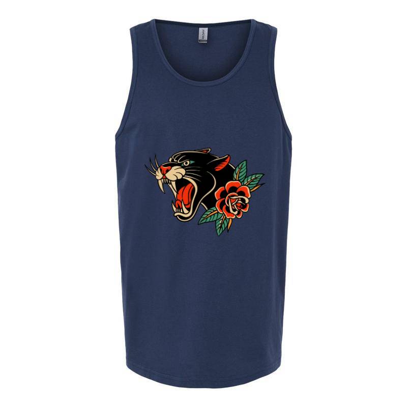 Rose and Tiger Tank Top T-Shirt