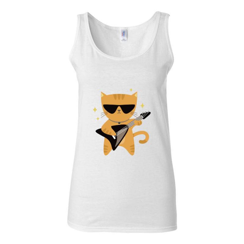 Cat Guitar Tank Top T-Shirt