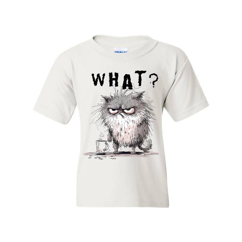 Funny Cat Coffee Sarcastic Meme Frazzled Cat Debie T-Shirt