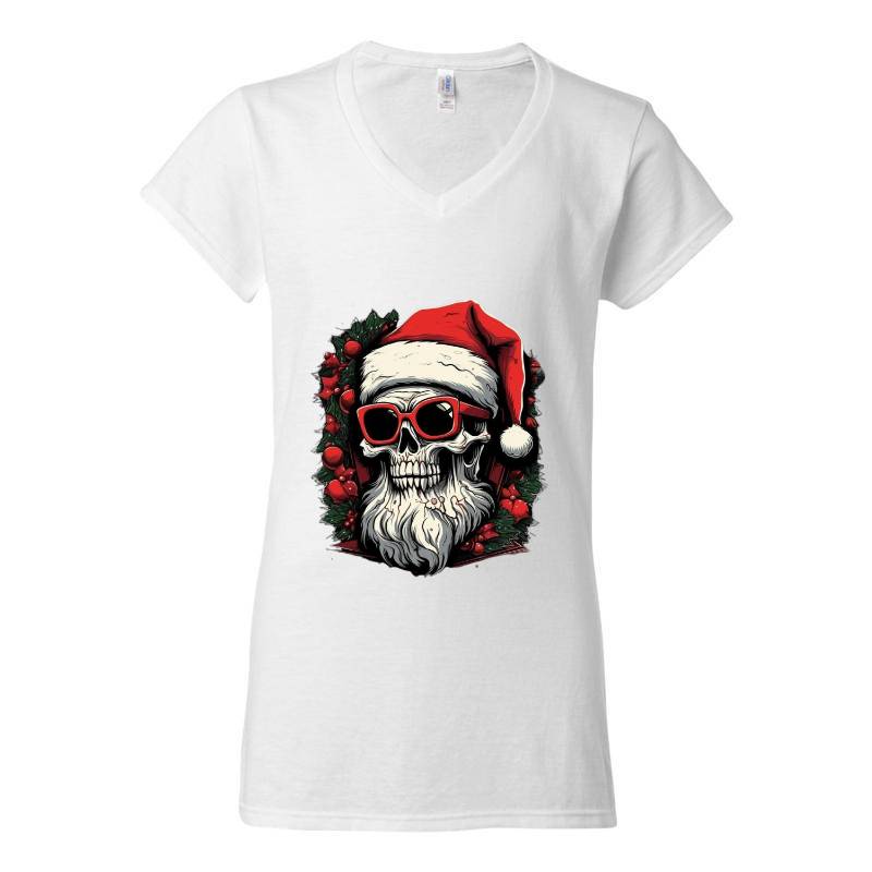 Skull Snat Claus V-Neck T-Shirt