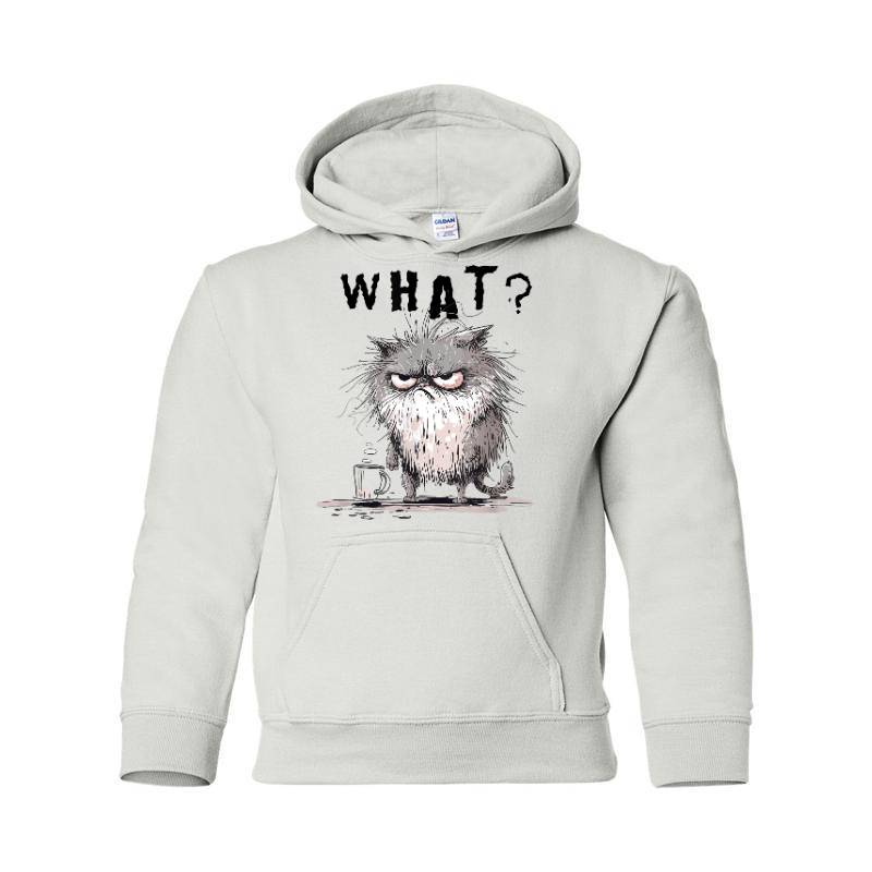 Funny Cat Coffee Sarcastic Meme Frazzled Cat Debie Hooded Sweatshirt