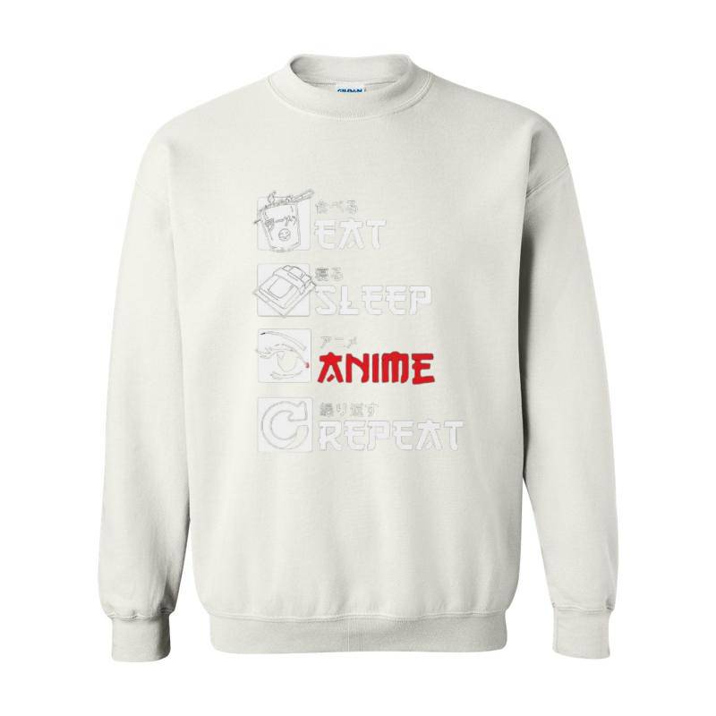 Eat Sleep Anime Repeat Crewneck Sweatshirt 