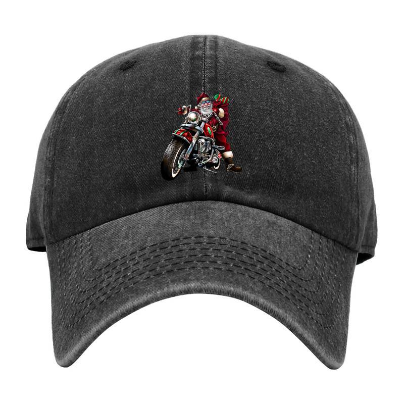 Motorcycle Santa Claus Baseball Cap