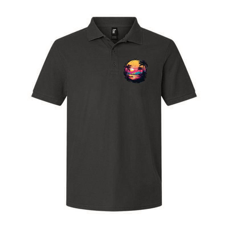 Sunset On The Tropical Island Polo T-Shirt