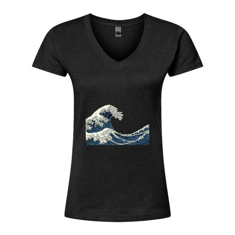 Big wave V-Neck T-Shirt